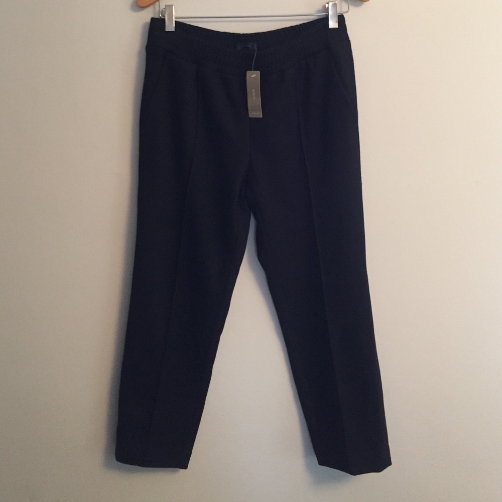 NWT J CREW Tailored Wool Pants BK0001 black size 4